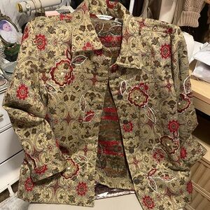 Laura Ashley Red and Tan Paisley Blazer